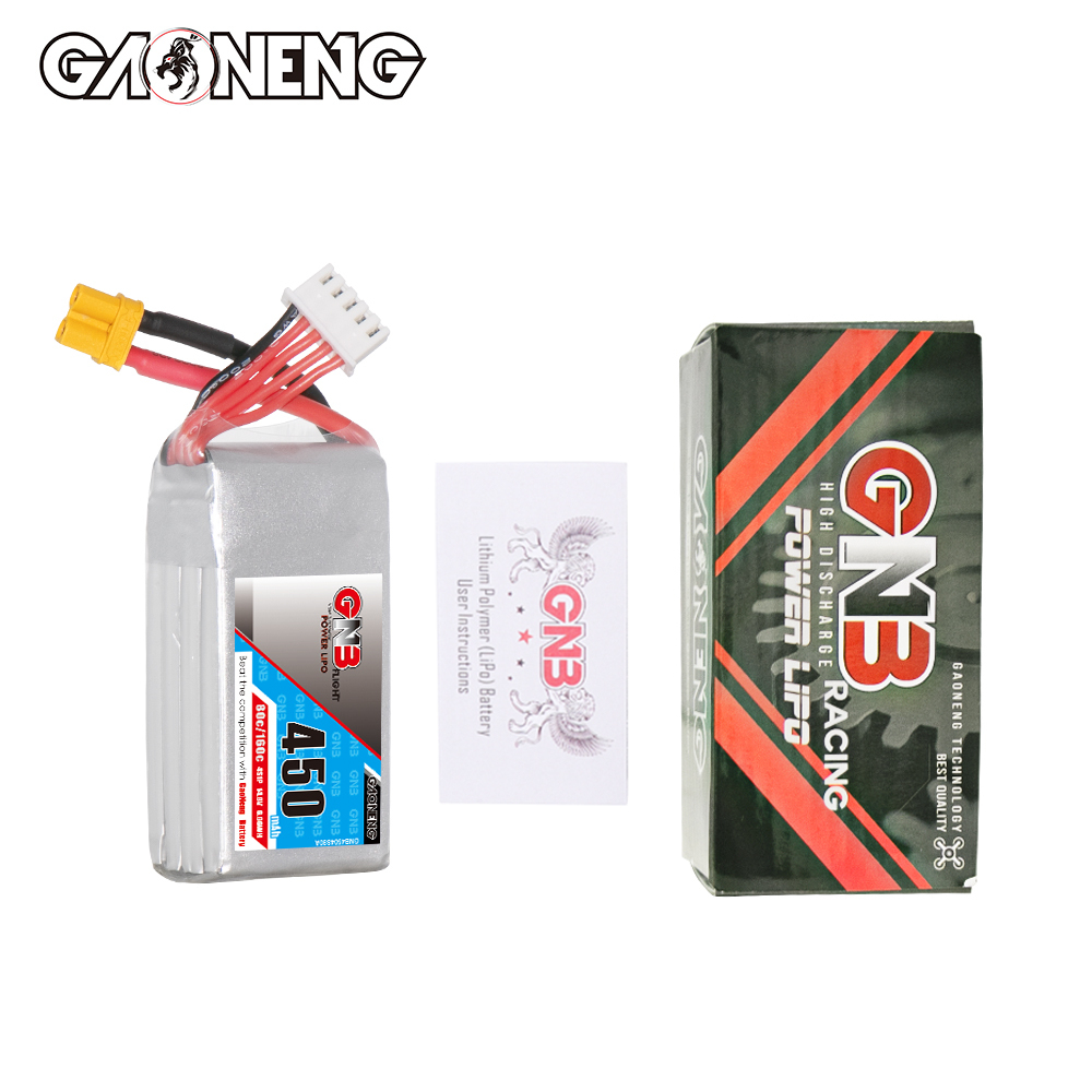 GAONENG GNB 4S 14.8V 450mAh 80C XT30 LiPo Battery Square Type