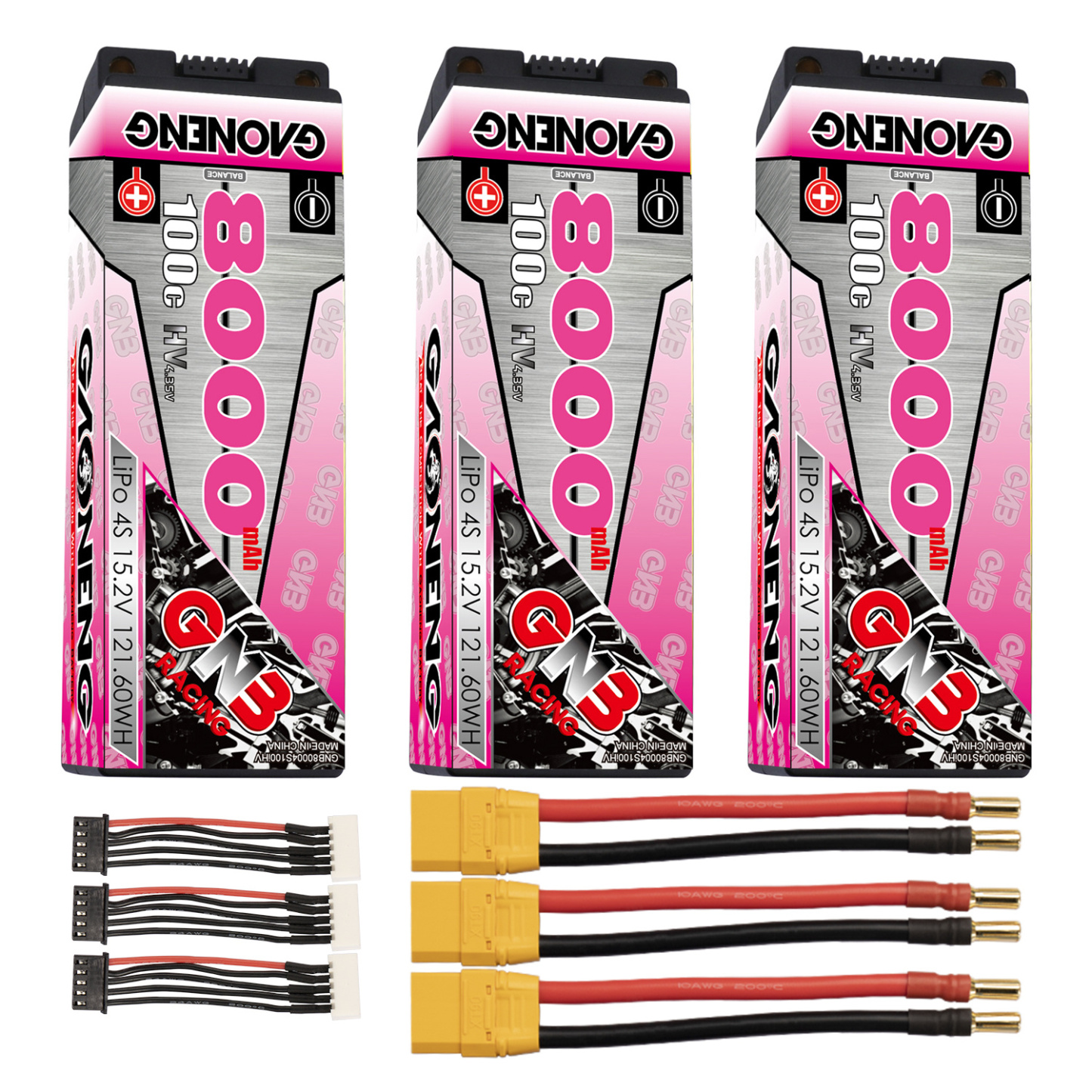 GAONENG GNB LiHV 4S 15.2V 8000mAh 100C 5mm Bullet Hard Case LiPo Battery