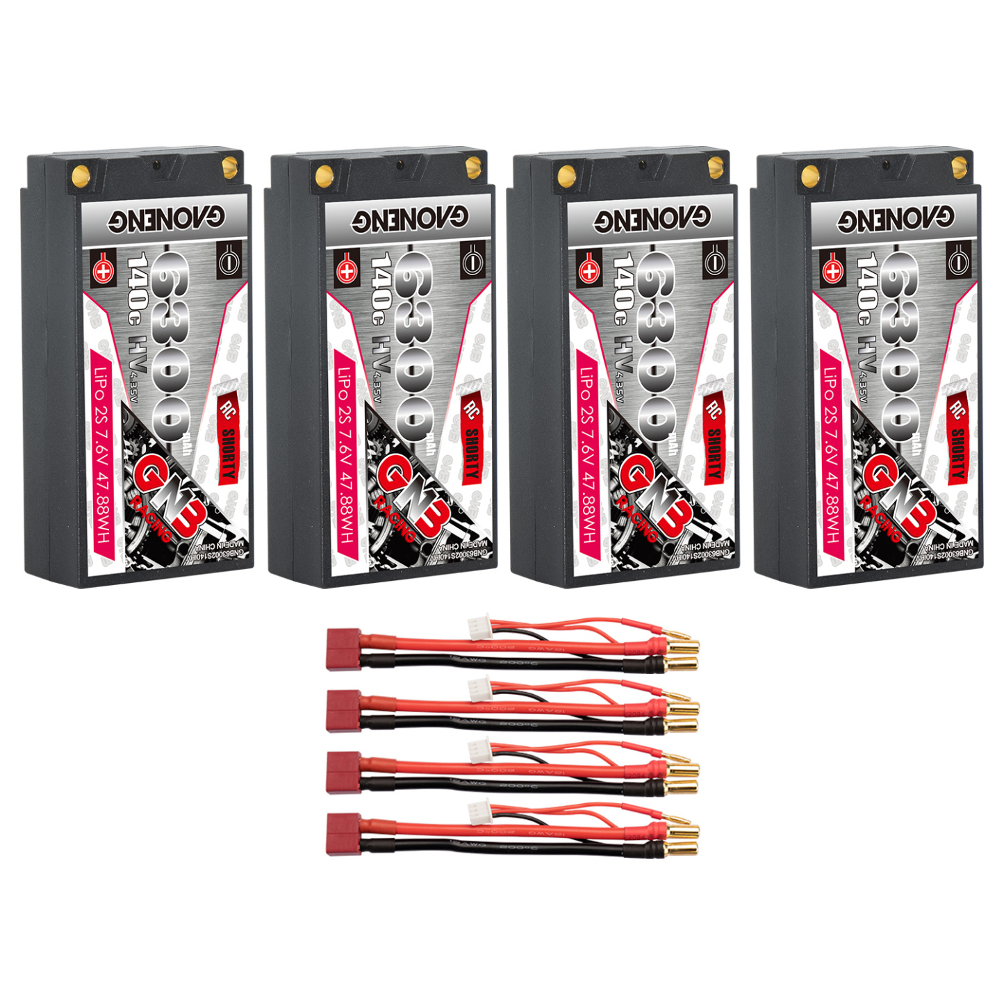 GAONENG GNB LiHV 2S 7.6V 6300mAh 140C Shorty 5mm Bullet Hard Case LiPo Battery