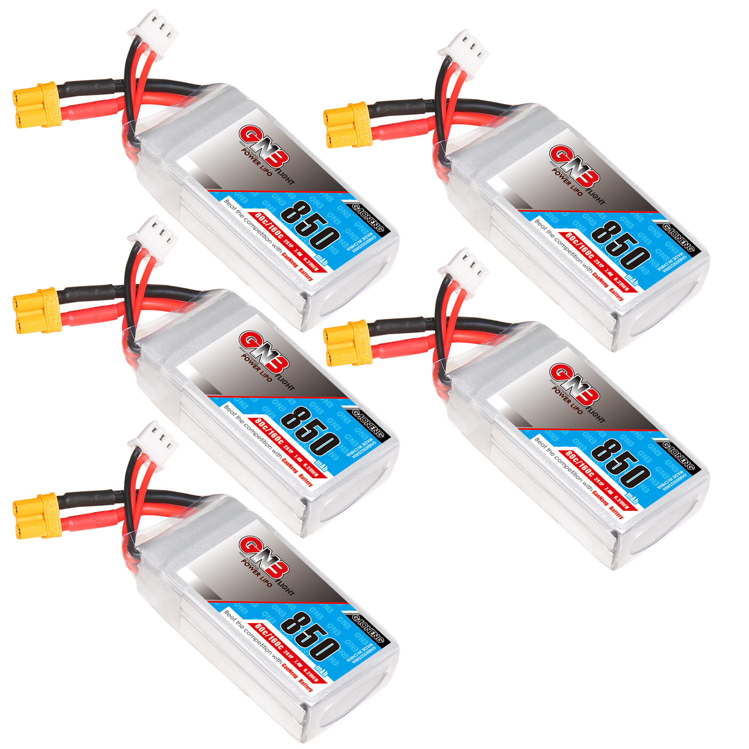 GAONENG GNB 2S 7.4V 850mAh 80C XT30 LiPo Battery