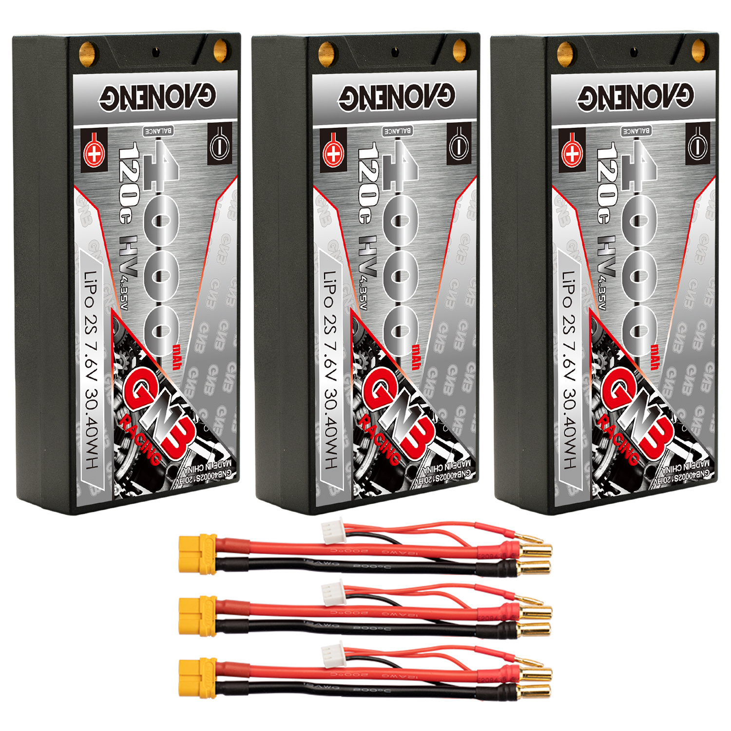 GAONENG GNB LiHV 2S 7.6V 4000mAh 120C LCG Shorty 5mm Bullet Hard Case LiPo Battery