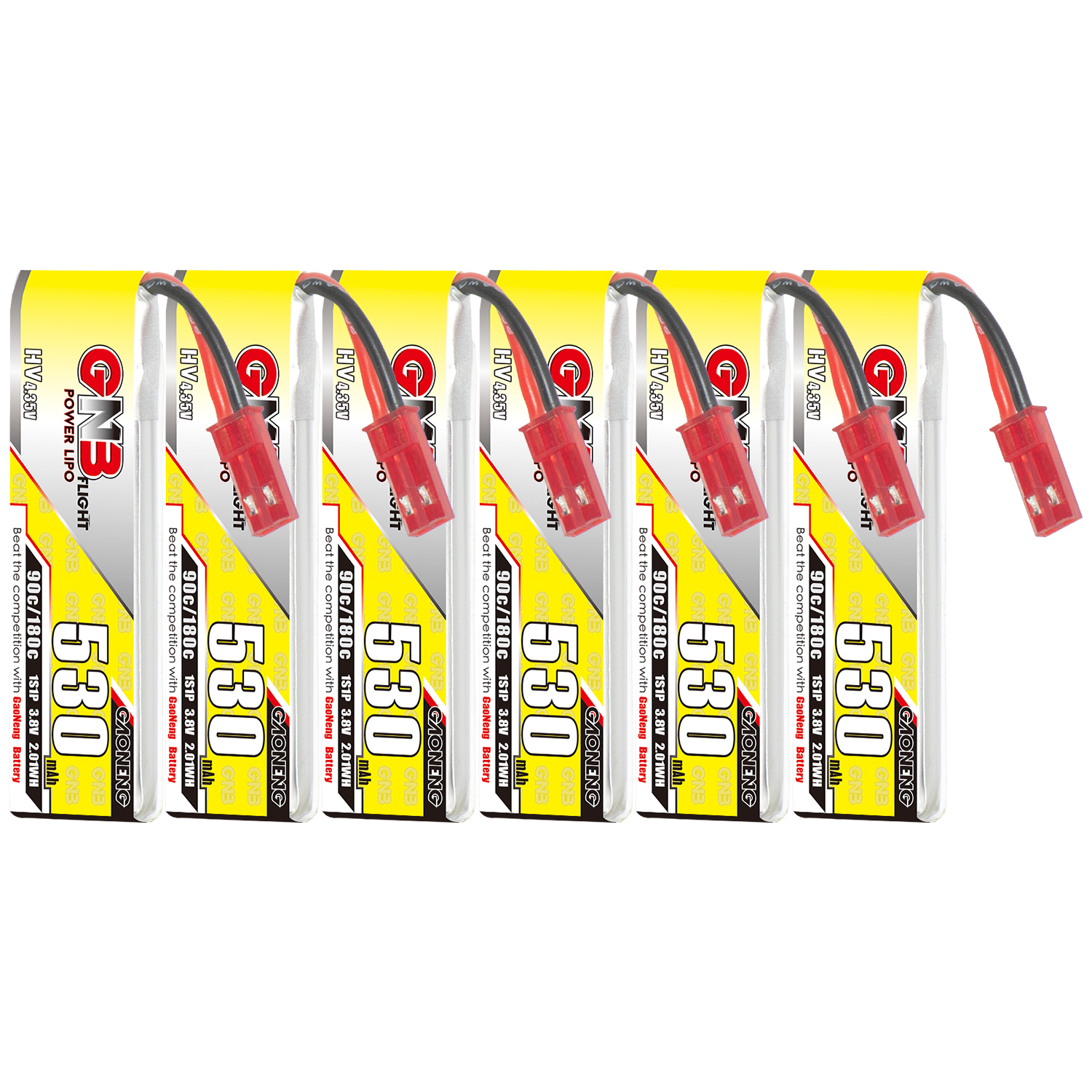 GAONENG GNB LiHV 1S 3.8V 530mAh 90C JST Cabled LiPo Battery