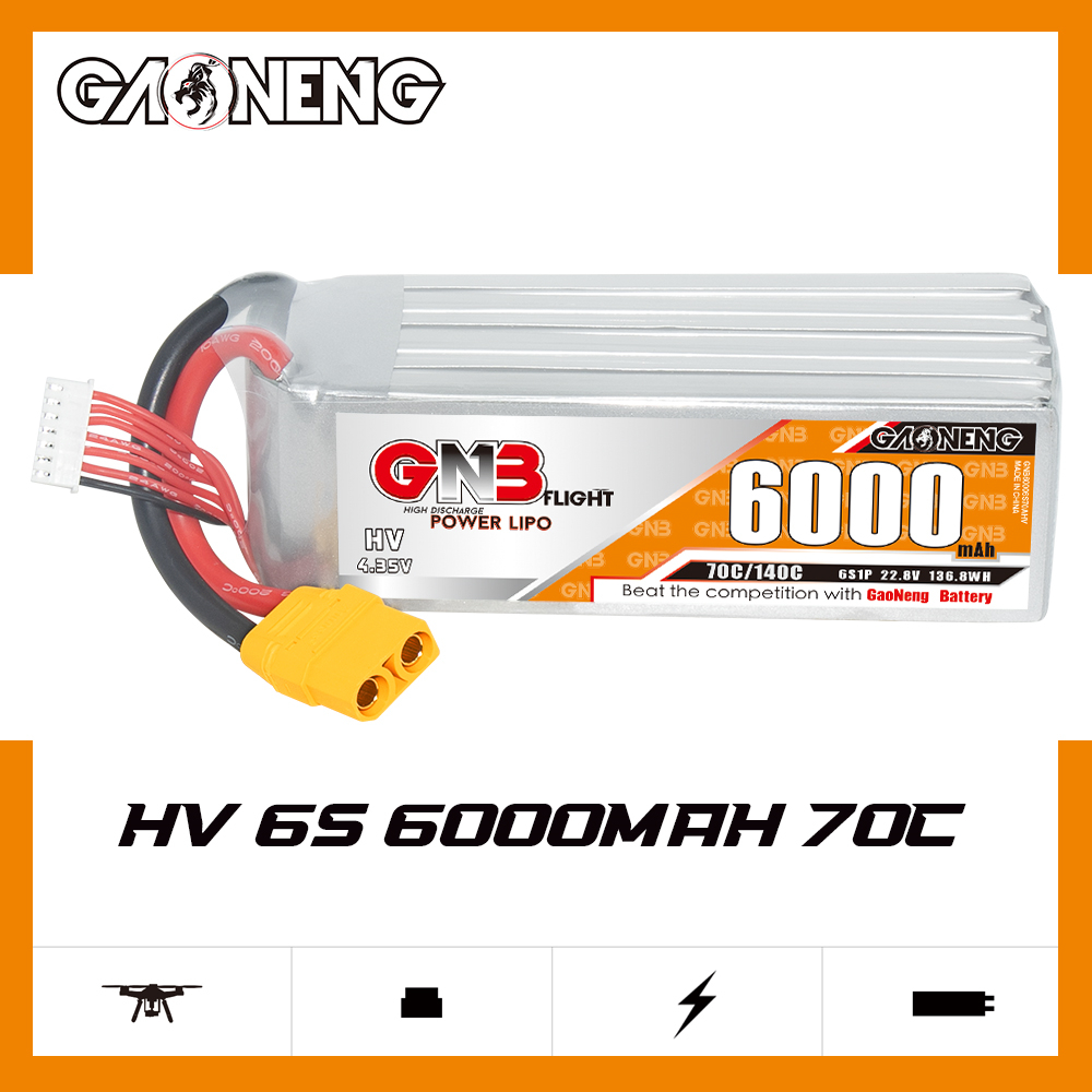 GAONENG GNB HV 6S 22.8V 6000mAh 70C LiPo Battery XT90