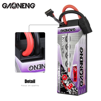 GAONENG GNB LiHV 4S 15.2V 6000mAh 130C LCG Cabled Hard Case LiPo Battery XT90
