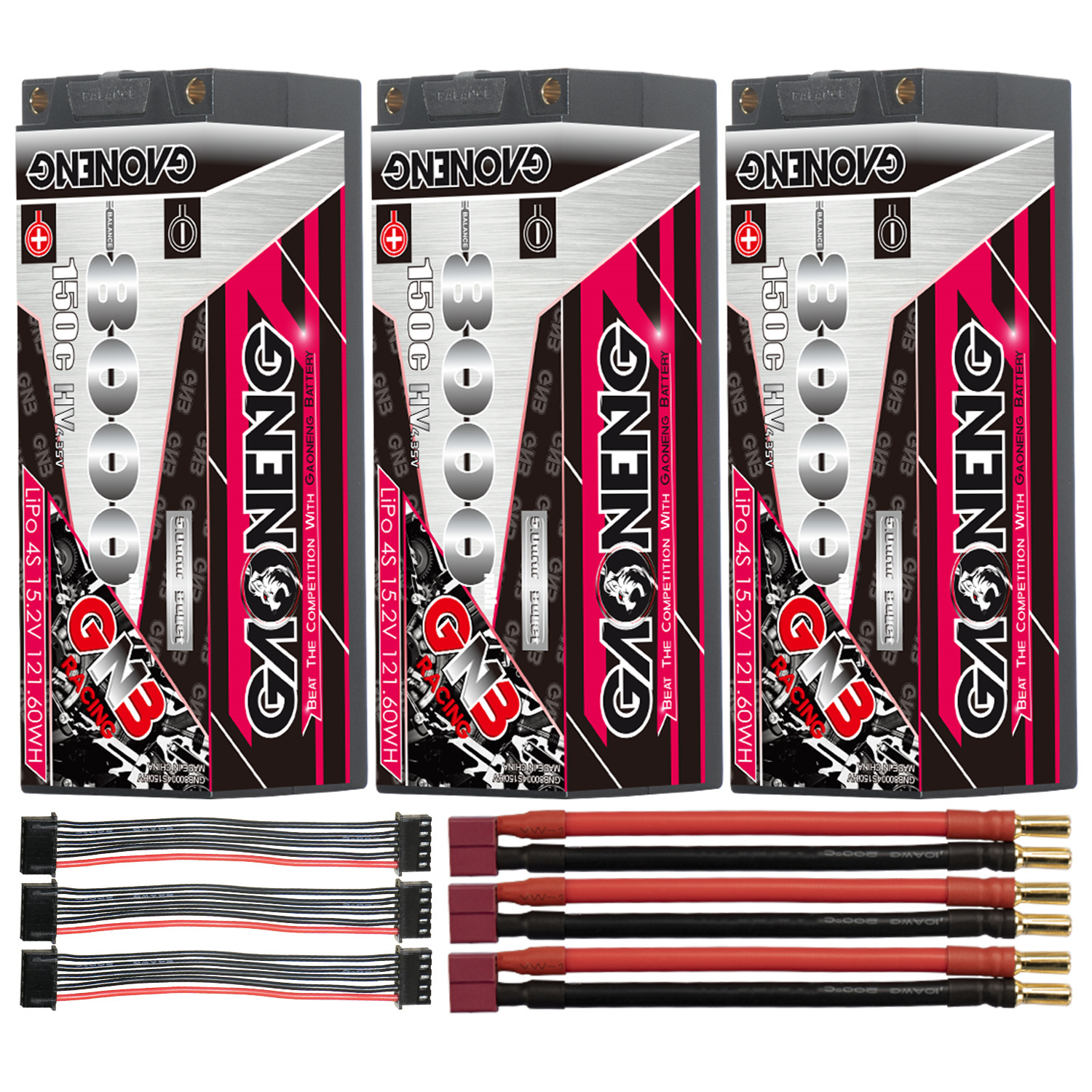 GAONENG GNB LiHV 4S 15.2V 8000mAh 150C 5mm Bullet Hard Case LiPo Battery