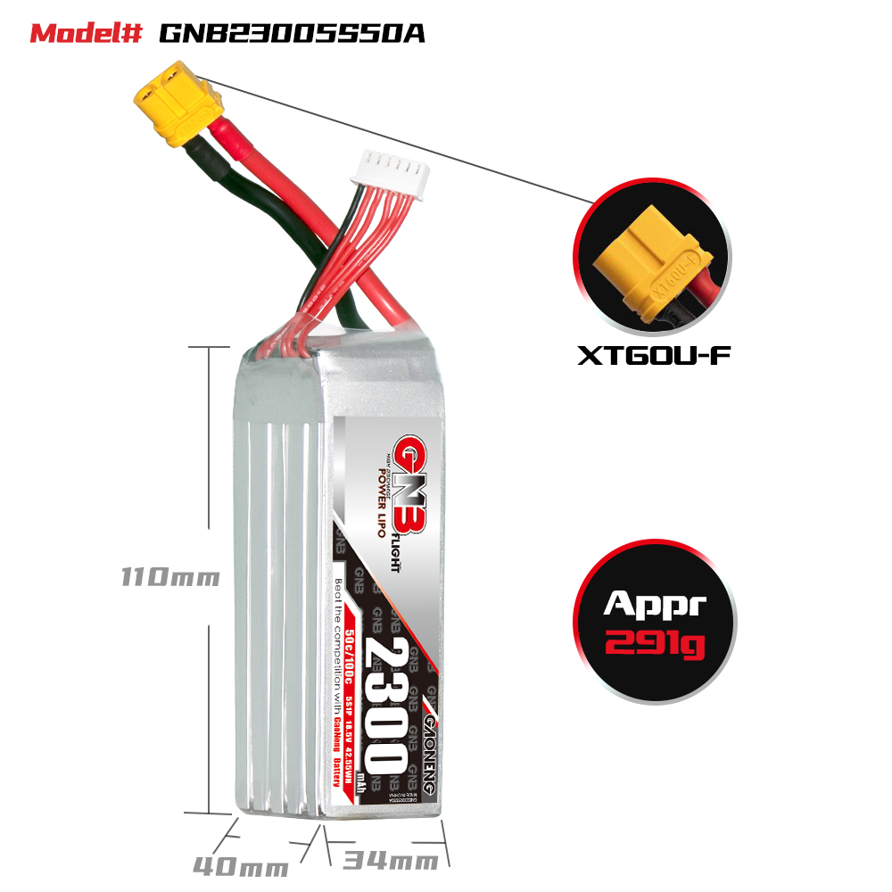 GAONENG GNB 5S 18.5V 2200mAh 50C XT60 LiPo Battery