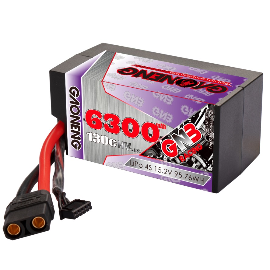 GAONENG GNB LiHV 4S 15.2V 6300mAh 130C Cabled 4S Shorty Hard Case LiPo Battery XT90
