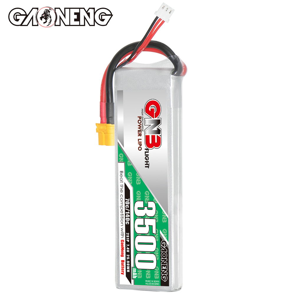 1PC - GAONENG GNB 2S 7.4V 3500mAh 70C LiPo Battery XT60