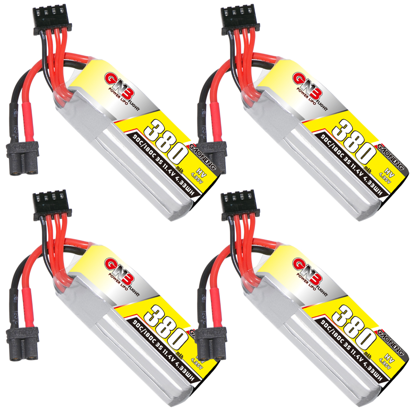 GAONENG GNB LiHV 3S 11.4V 380mAh 90C XT30 LiPo Battery