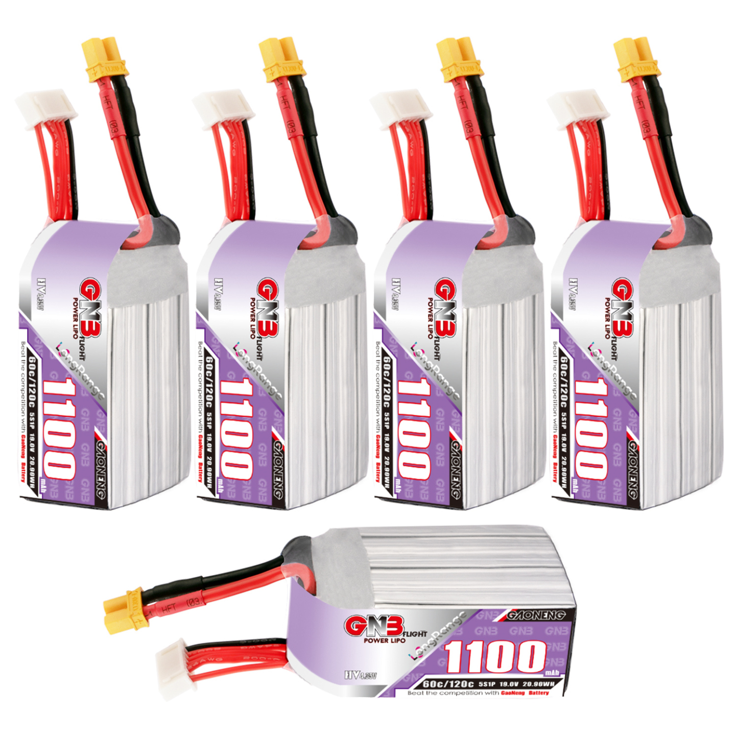 GAONENG GNB LiHV 5S 19V 1100mAh 60C XT30 LiPo Battery LongRange