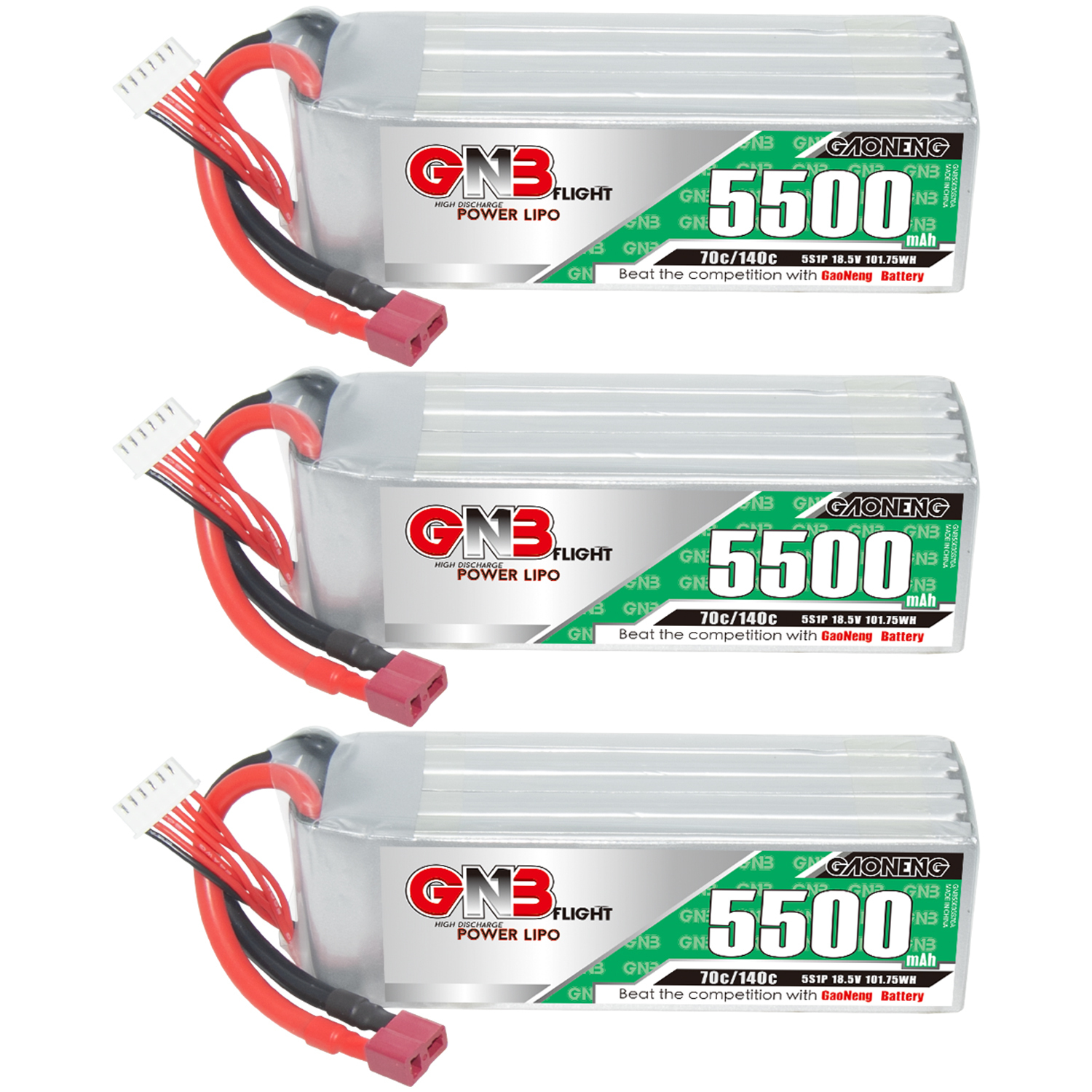 GAONENG GNB 5S 18.5V 5500mAh 70C T-PLUG RC LiPo Battery