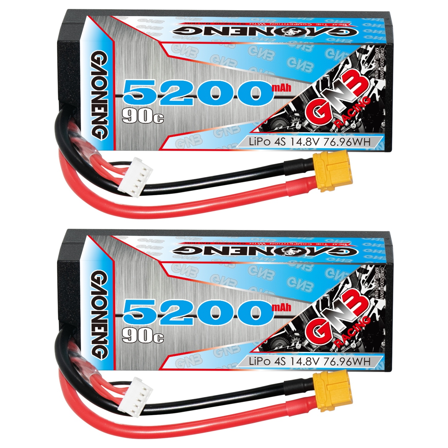 GAONENG GNB 4S 14.8V 5200mAh 90C Cabled Hard Case LiPo Battery XT60