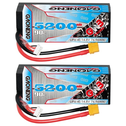 GAONENG GNB 4S 14.8V 5200mAh 90C Cabled Hard Case LiPo Battery XT60