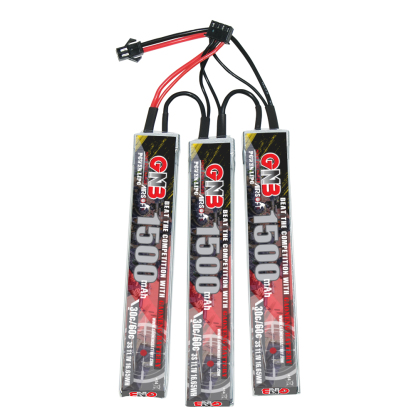 2PCS - GAONENG GNB 3S 11.1V 1500mAh 30C SM Plug 3cells LiPo Battery for AirSoft