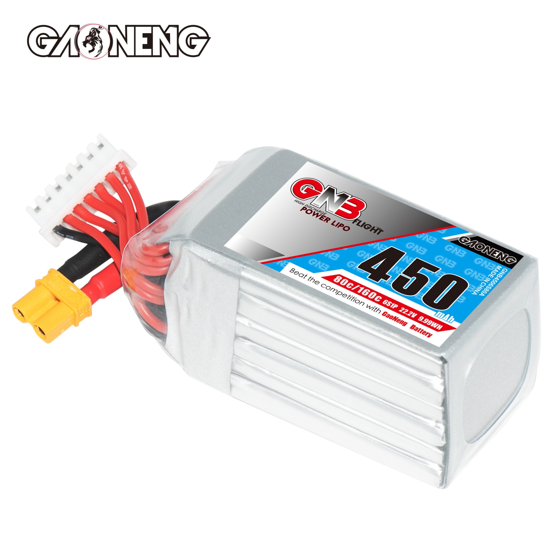 GAONENG GNB 6S 22.2V 450mAh 80C XT30 LiPo Battery