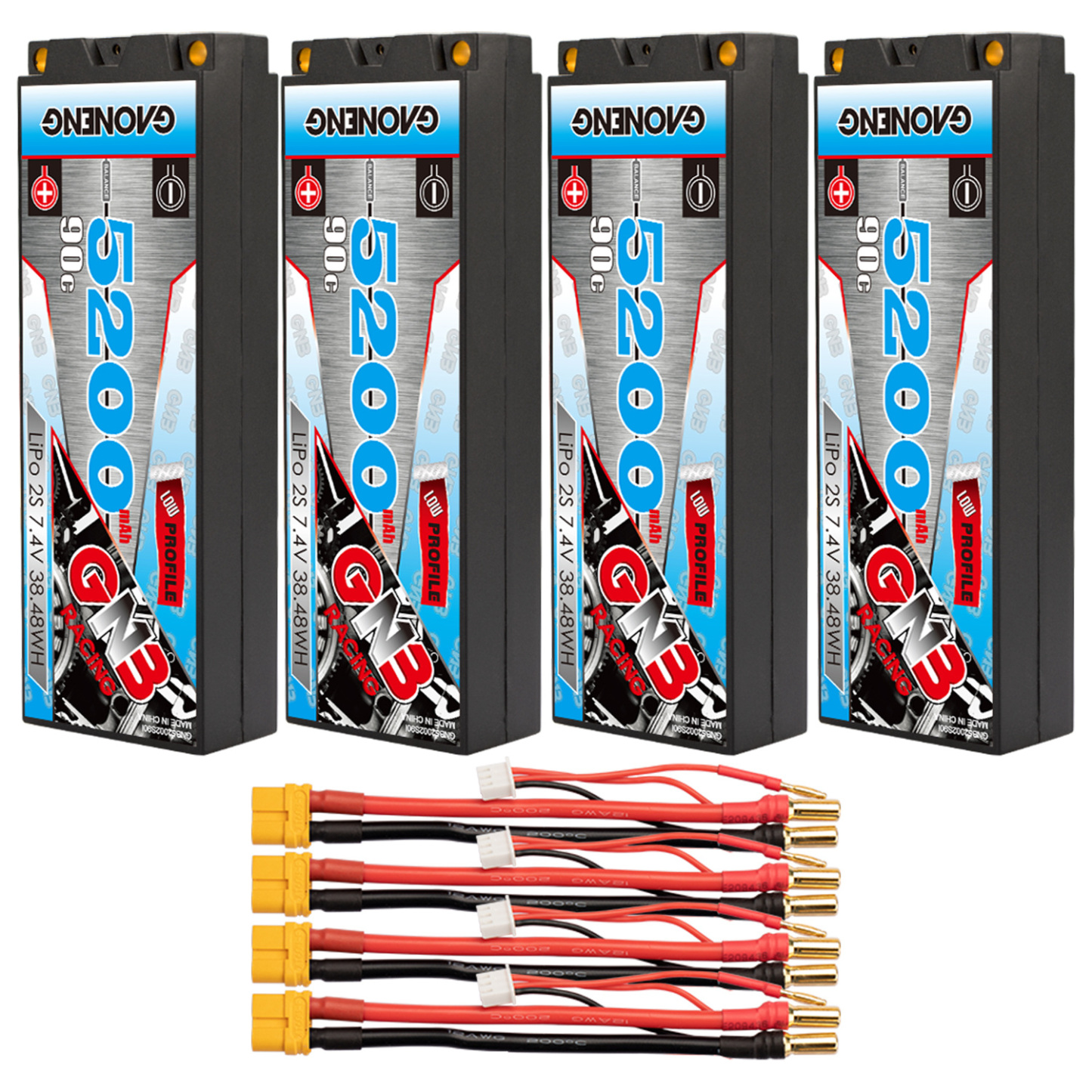 GAONENG GNB 2S 7.4V 5200mAh 90C 5mm Bullet Hard Case LiPo Battery