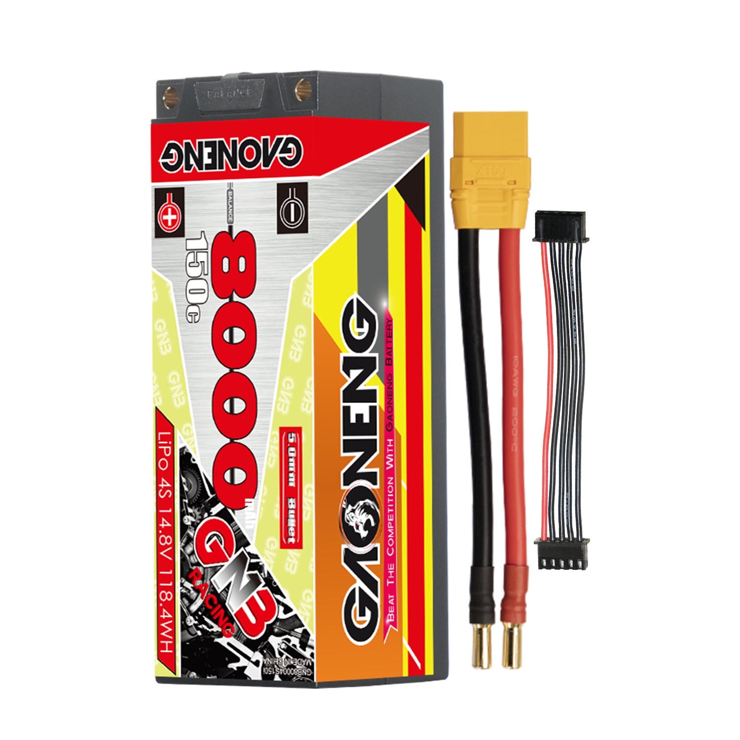 GAONENG GNB 4S 14.8V 8000mAh 150C 5mm Bullet Hard Case LiPo Battery
