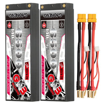 GAONENG GNB LiHV 2S 7.6V 6500mAh 140C 5mm Hard Case Ultra LCG LiPo Battery