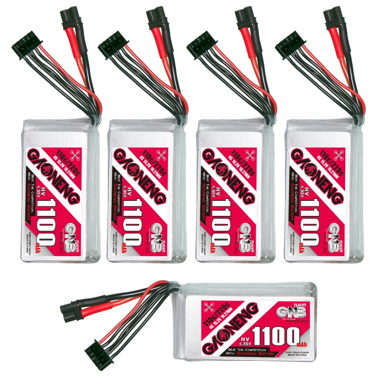 GAONENG GNB LiHV 4S 15.2V 1100mAh 110C XT30 LiPo Battery