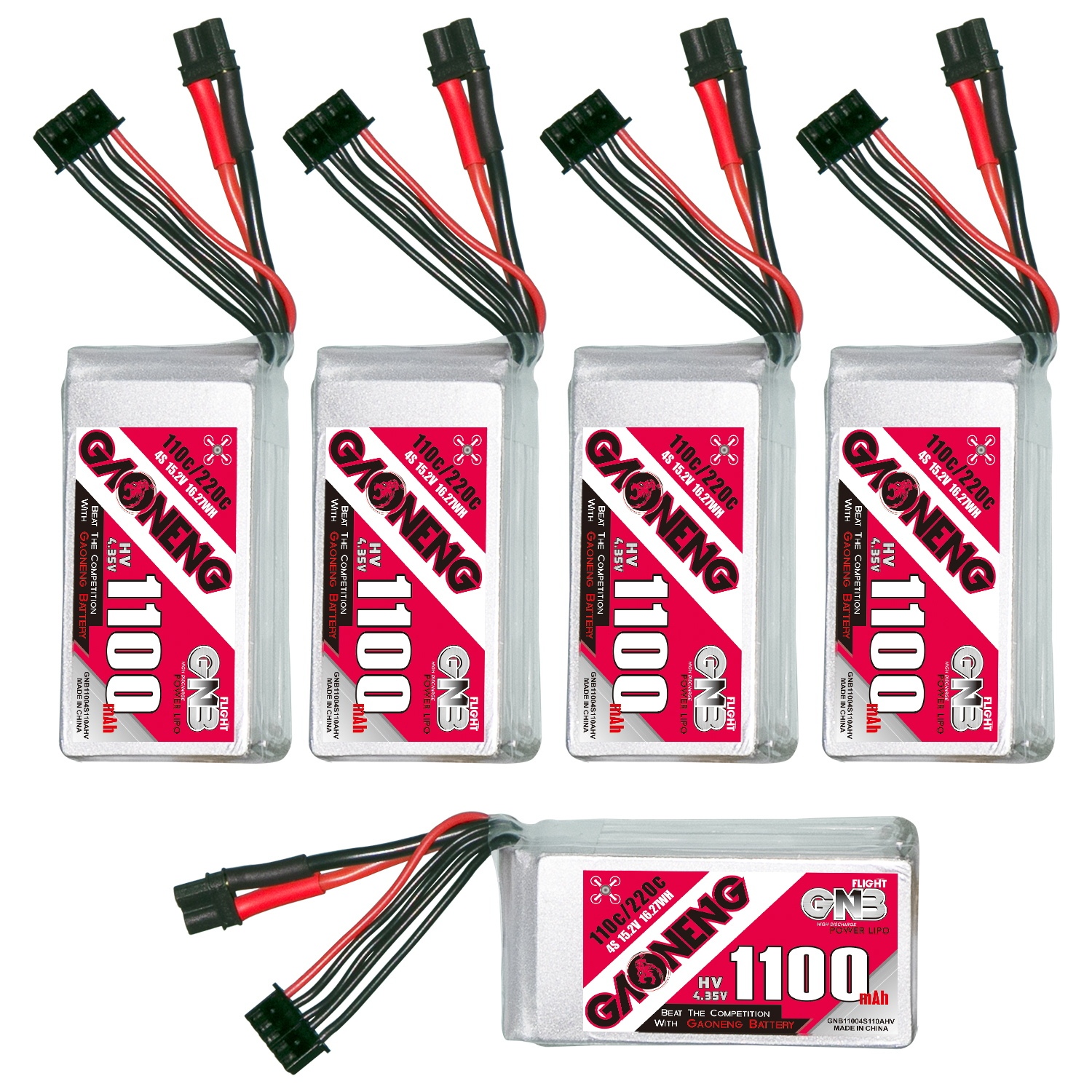 GAONENG GNB LiHV 4S 15.2V 1100mAh 110C XT30 LiPo Battery