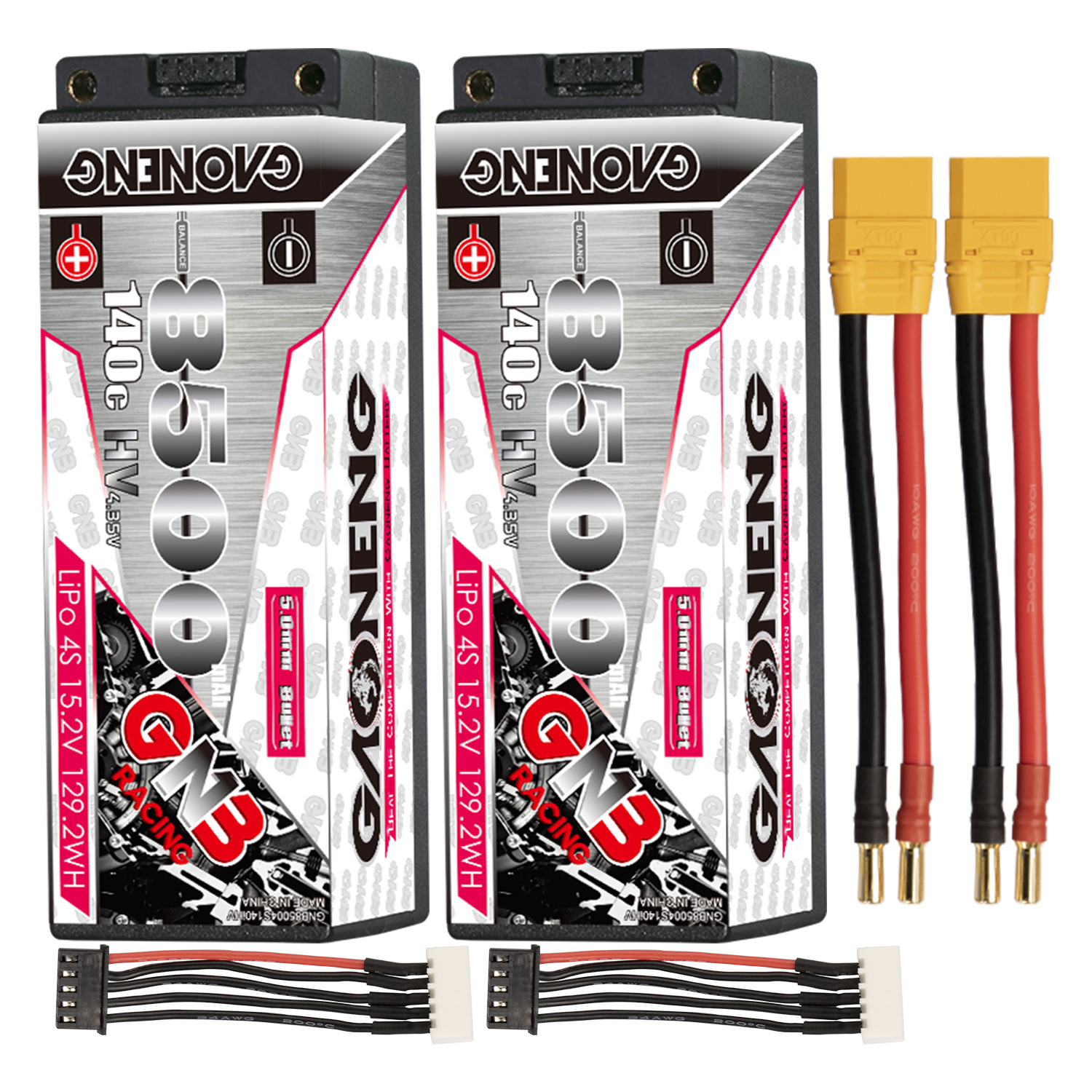 GAONENG GNB LiHV 4S 15.2V 8500mAh 140C 5mm Bullet Hard Case LiPo Battery