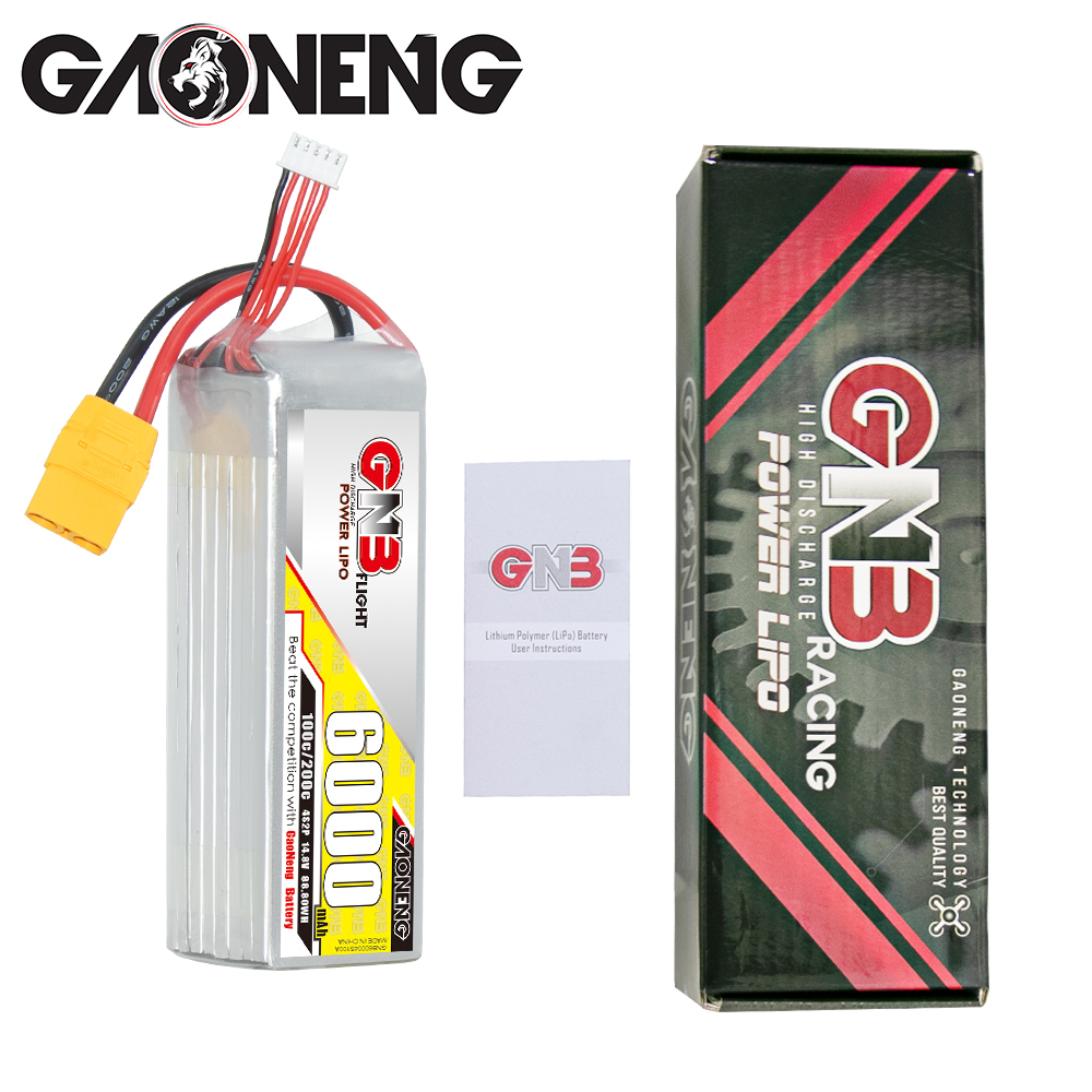 1PCS - GAONENG GNB 4S 14.8V 6000mAh 100C XT90 LiPo Battery