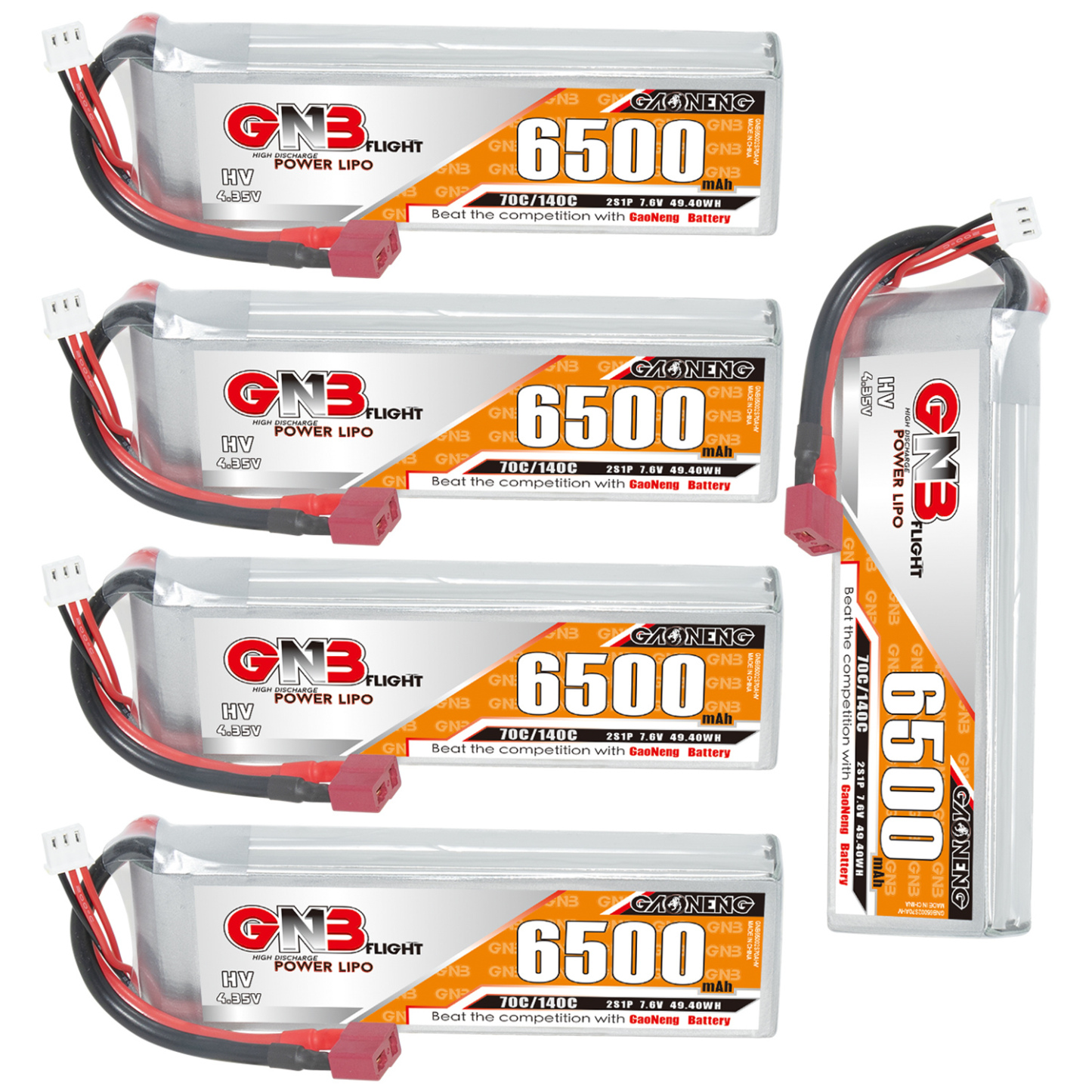 GAONENG GNB HV 2S 7.6V 6500mAh 70C LiPo Battery T-PLUG