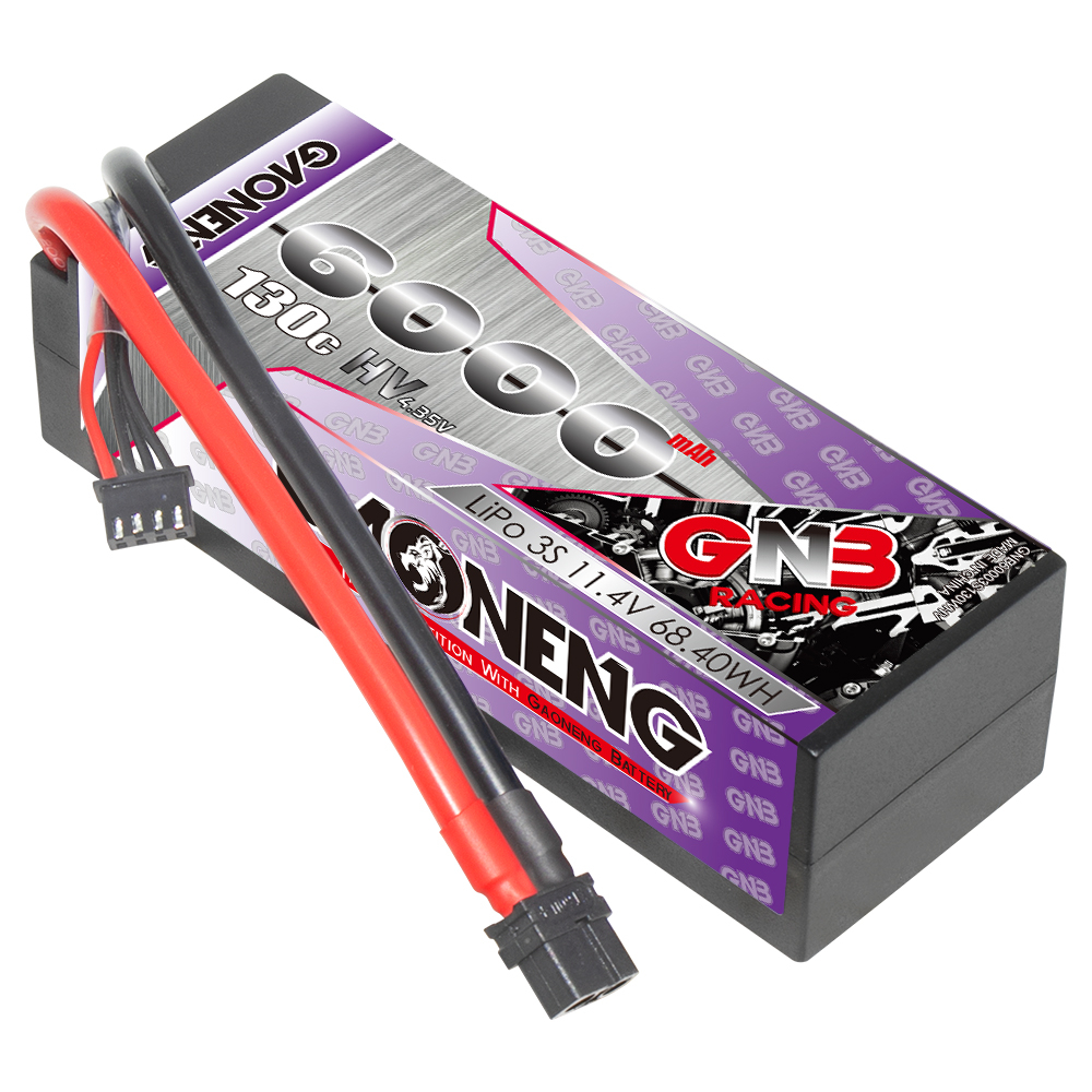 1PC - GAONENG GNB LiHV 3S 11.4V 6000mAh 130C Cabled Hard Case LiPo Battery XT60