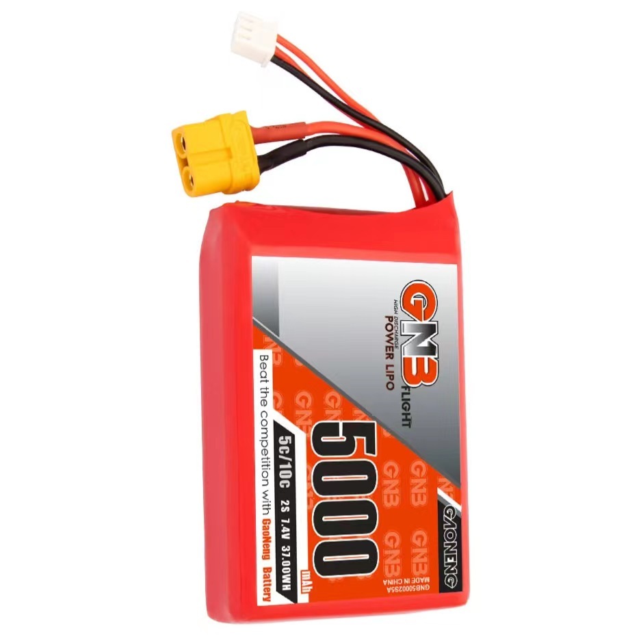 2PCS - GAONENG GNB 2S 7.4V 5000mAh 5C LiPo Battery XT60 for Radiamaster TX16S