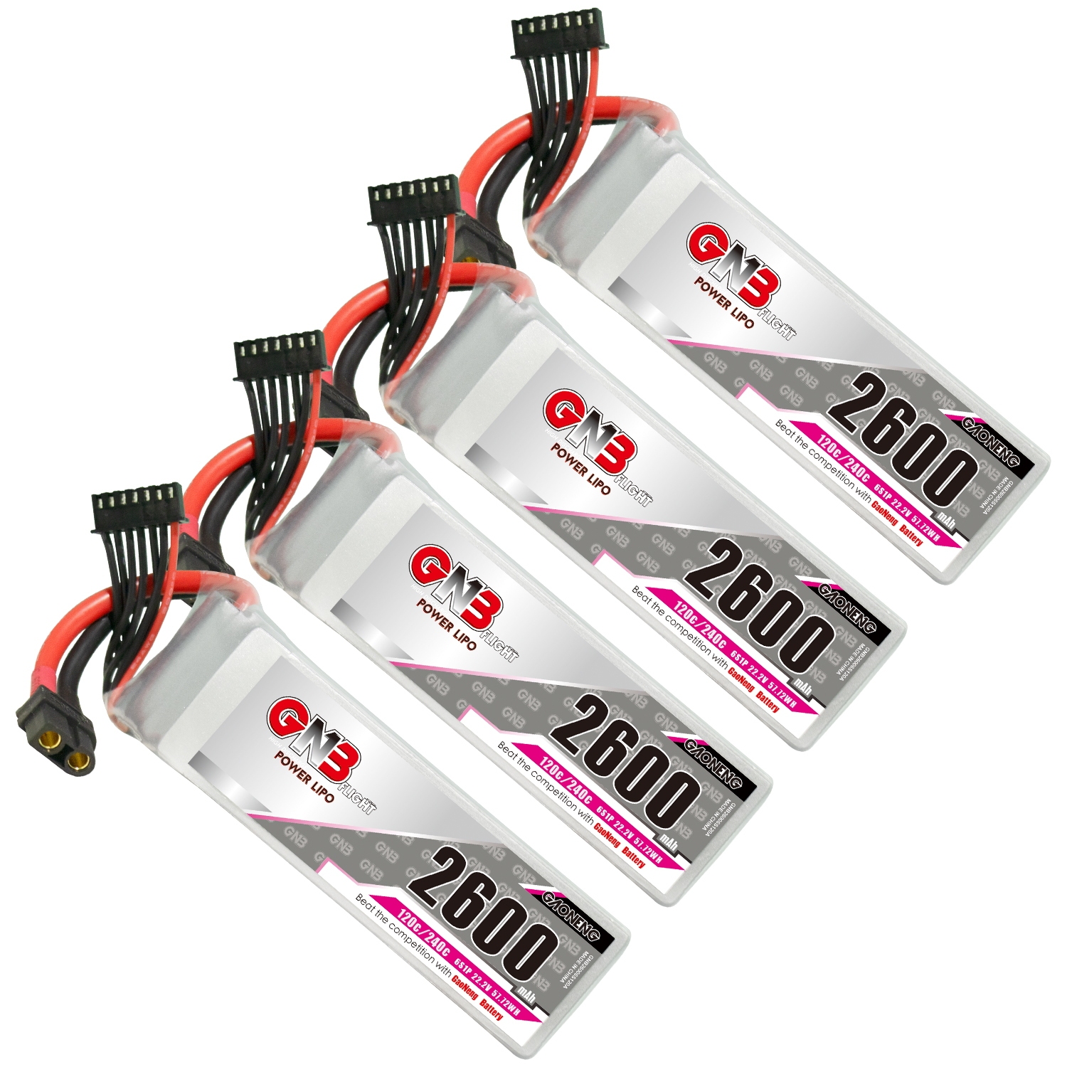 GAONENG GNB 6S 22.2V 2600mAh 120C XT60 LiPo Battery