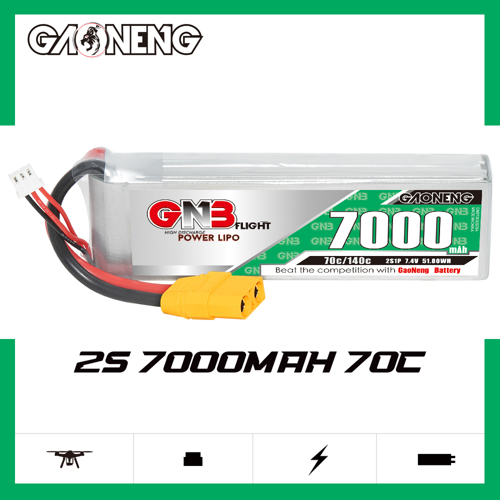 GAONENG GNB 2S 7.4V 7000mAh 70C LiPo Battery XT90