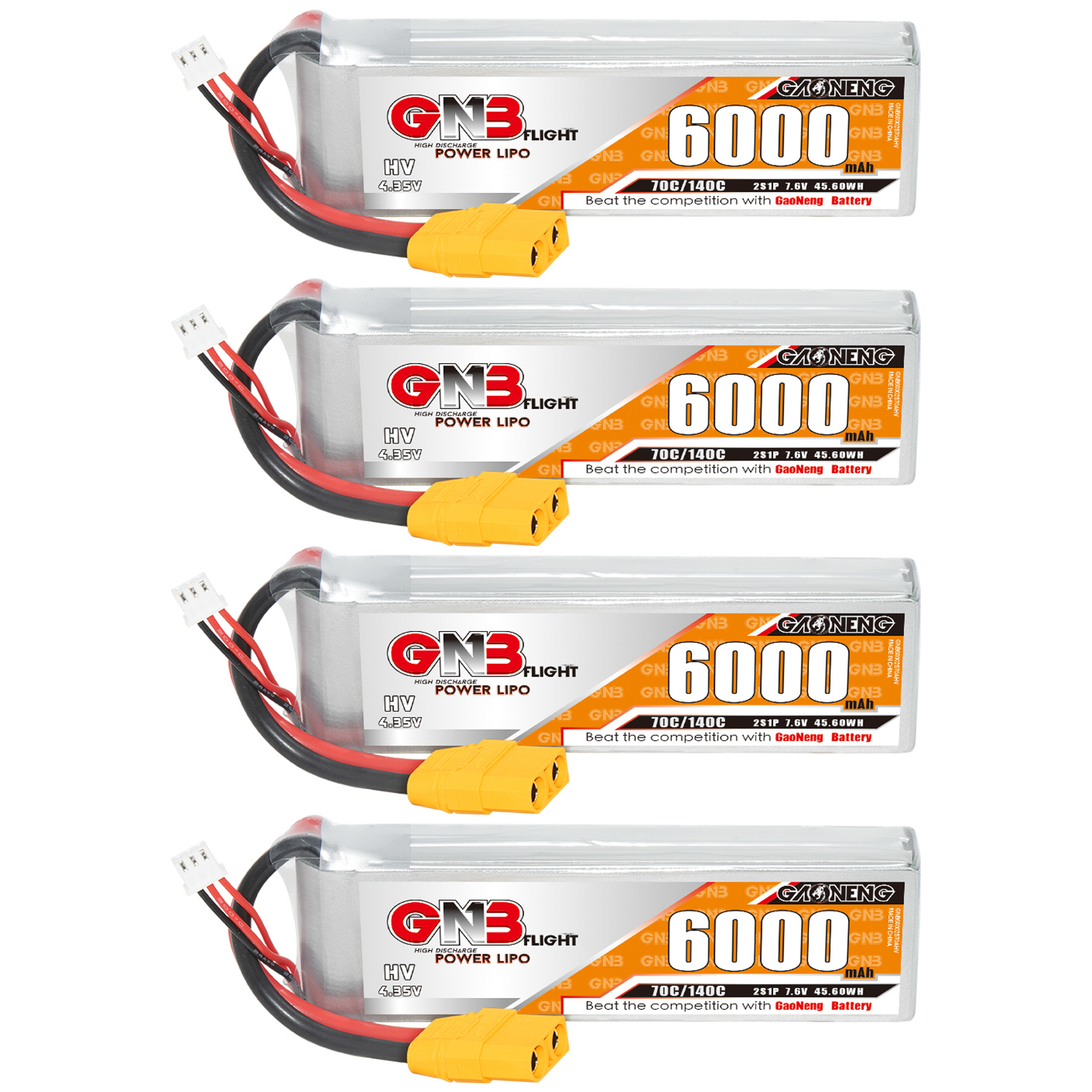 GAONENG GNB HV 2S 7.6V 6000mAh 70C LiPo Battery XT90