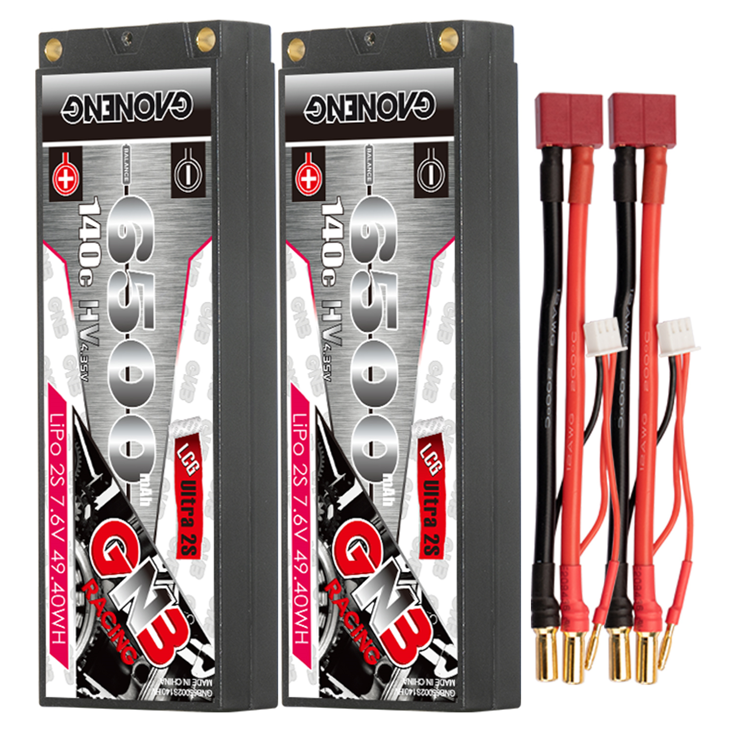 GAONENG GNB LiHV 2S 7.6V 6500mAh 140C 5mm Hard Case Ultra LCG LiPo Battery