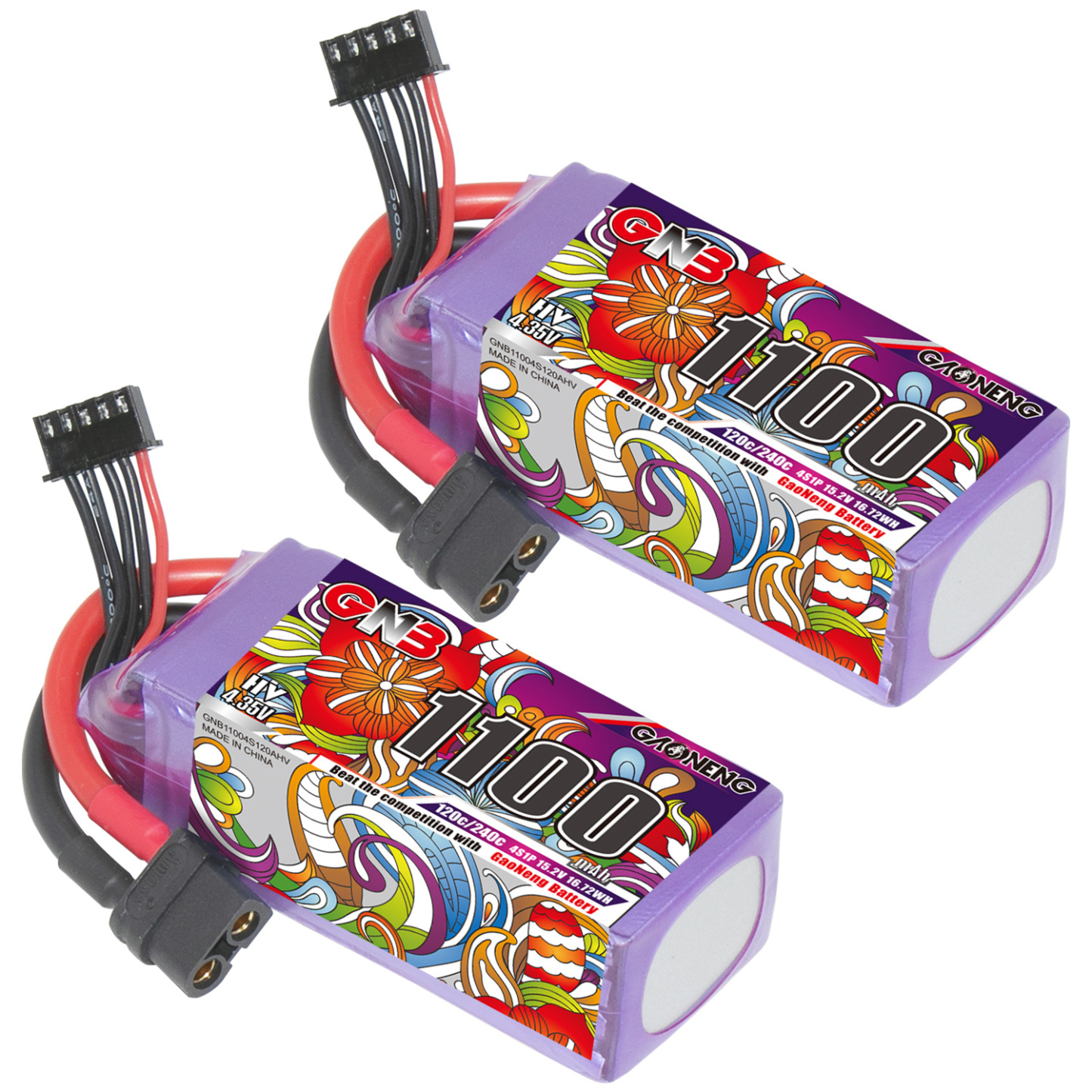 GAONENG GNB LiHV 4S 15.2V 1100mAh 120C XT60 LiPo Battery