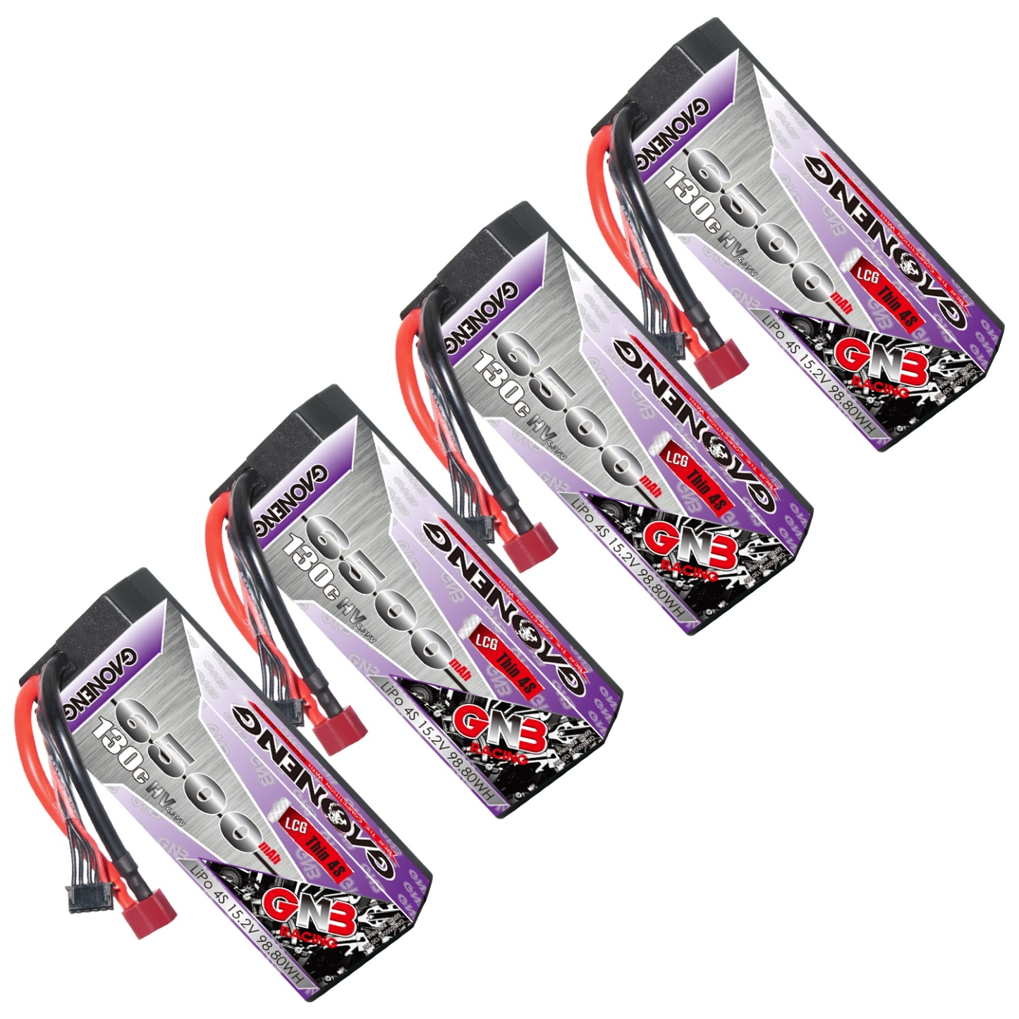 GAONENG GNB LiHV 4S 15.2V 6500mAh 130C LCG Cabled Hard Case LiPo Battery T-PLUG