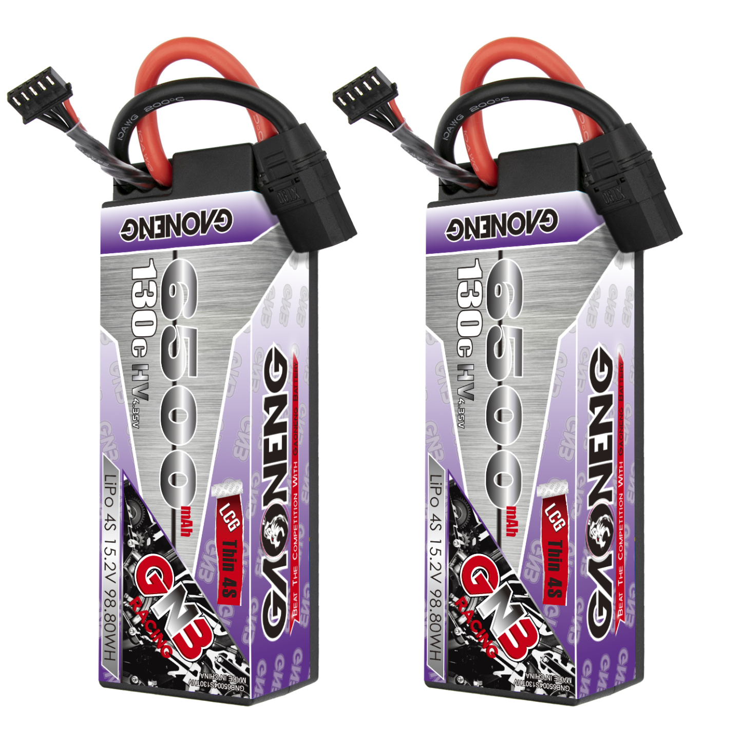 GAONENG GNB LiHV 4S 15.2V 6500mAh 130C LCG Cabled Hard Case LiPo Battery XT90