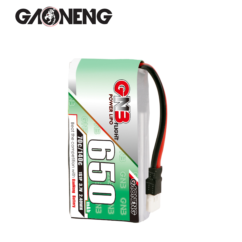 4PCS - GAONENG GNB 1S 3.7V 650mAh 70C Molex 51005 Connector LiPo Battery