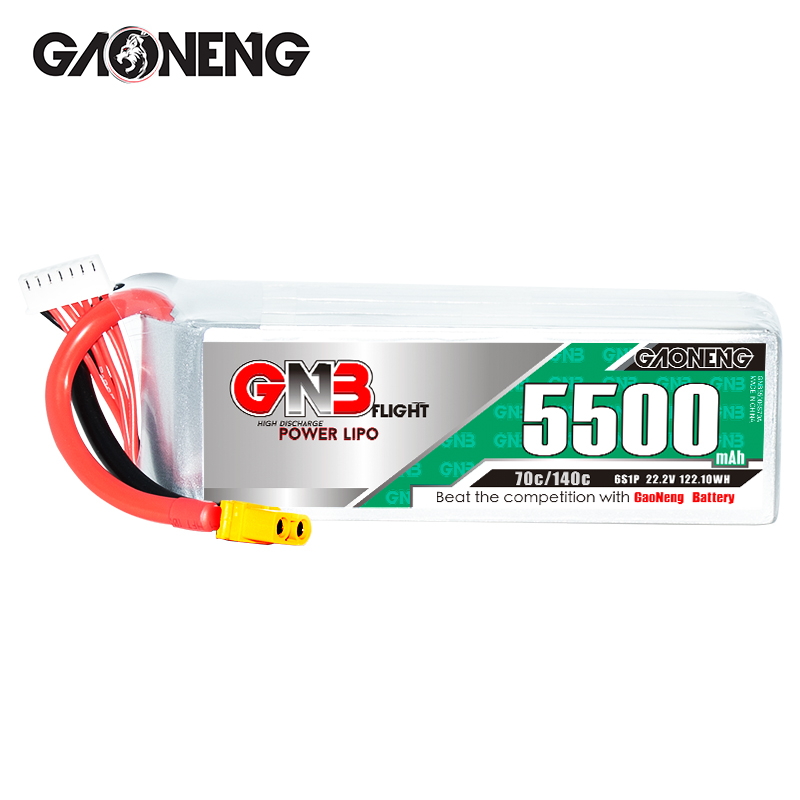 1PC - GAONENG GNB 6S 22.2V 5500mAh 70C LiPo Battery XT60