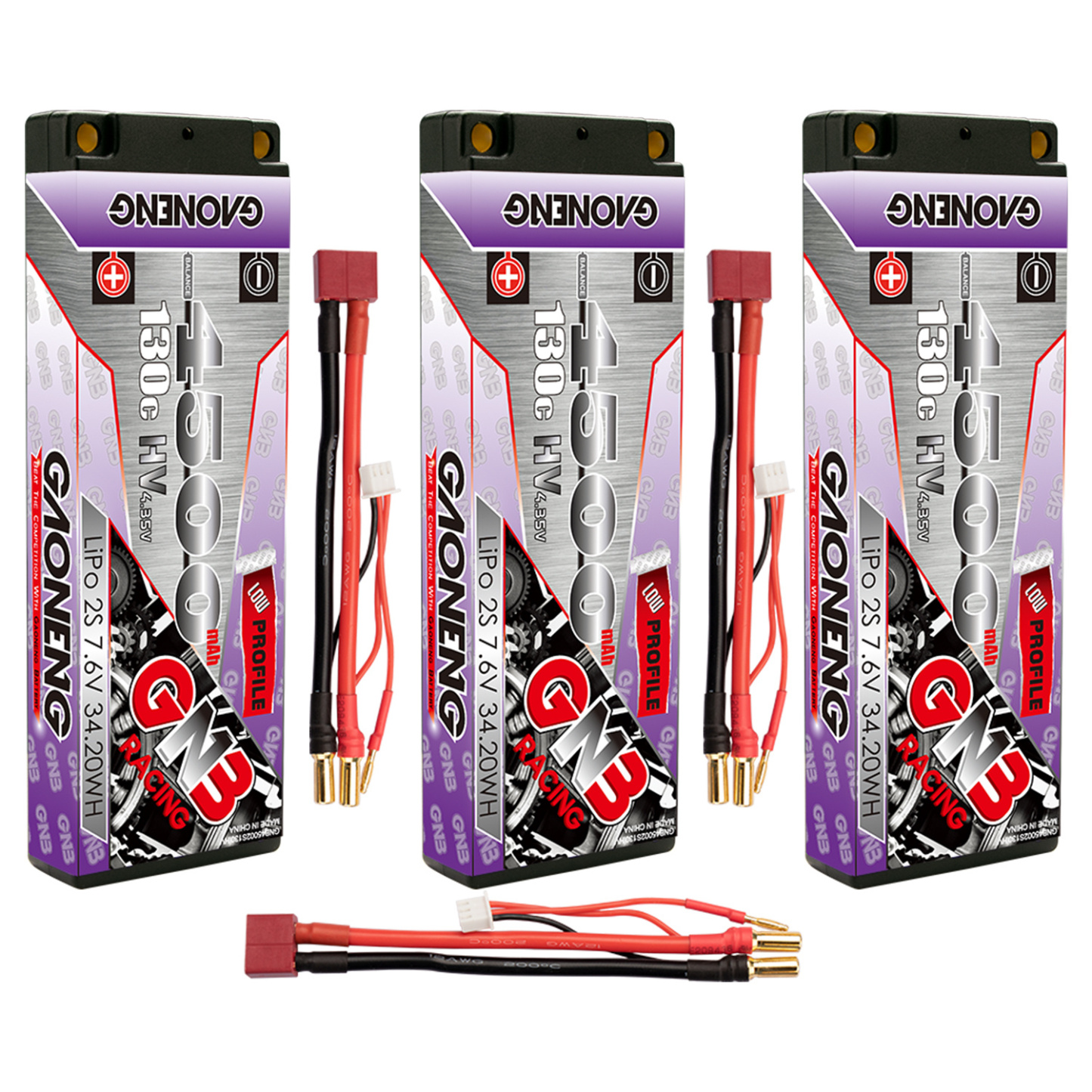 GAONENG GNB LiHV 2S 7.6V 4500mAh 130C 5mm Hard Case Ultra LCG LiPo Battery XT60