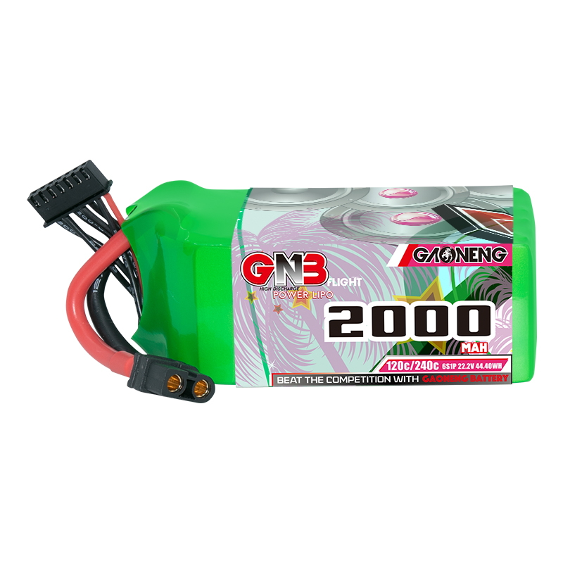 2PCS - GAONENG GNB 6S 22.2V 2000mAh 120C XT60 LiPo Battery