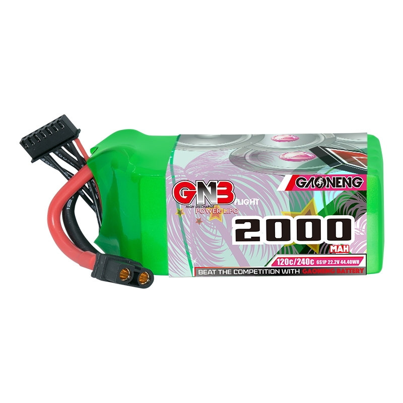 2PCS - GAONENG GNB 6S 22.2V 2000mAh 120C XT60 LiPo Battery