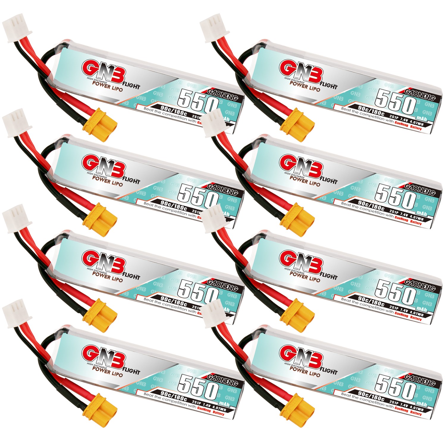 GAONENG GNB 2S 7.4V 550mAh 90C XT30 LiPo Battery Long Type