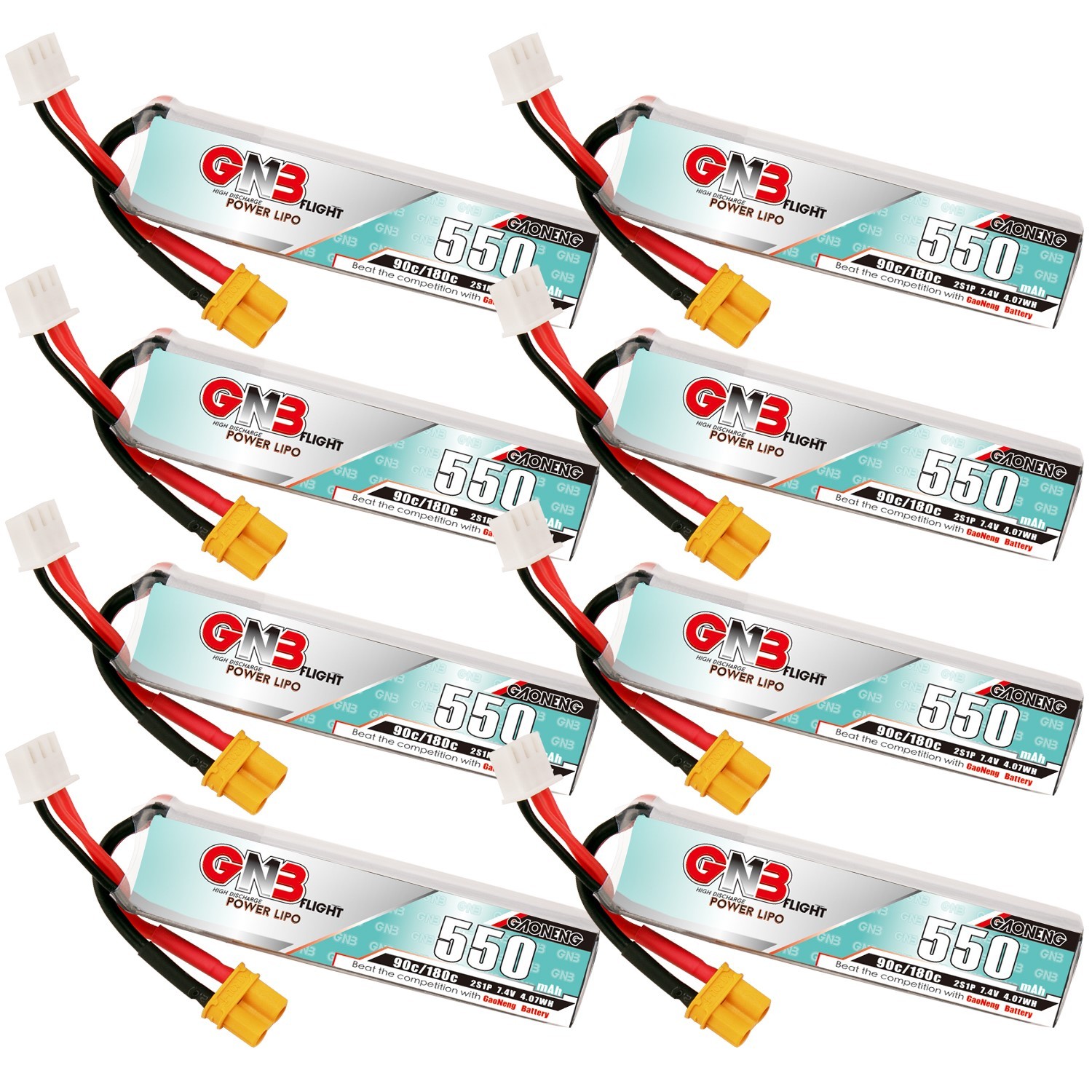 GAONENG GNB 2S 7.4V 550mAh 90C XT30 LiPo Battery Long Type