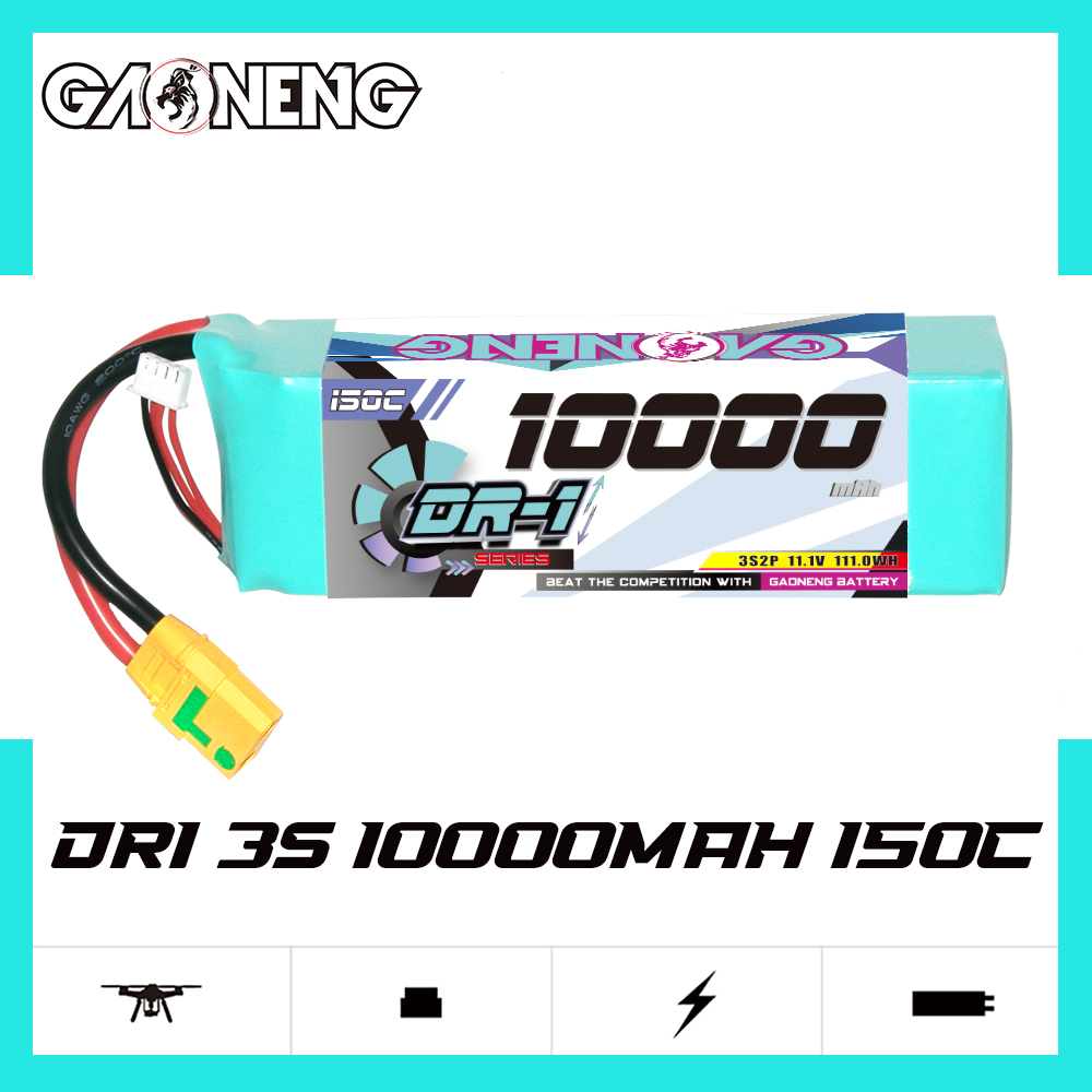 GAONENG GNB DR-1 Series 3S 11.1V 10000mAh 10AH 150C LiPo Battery XT90S Anti Spark