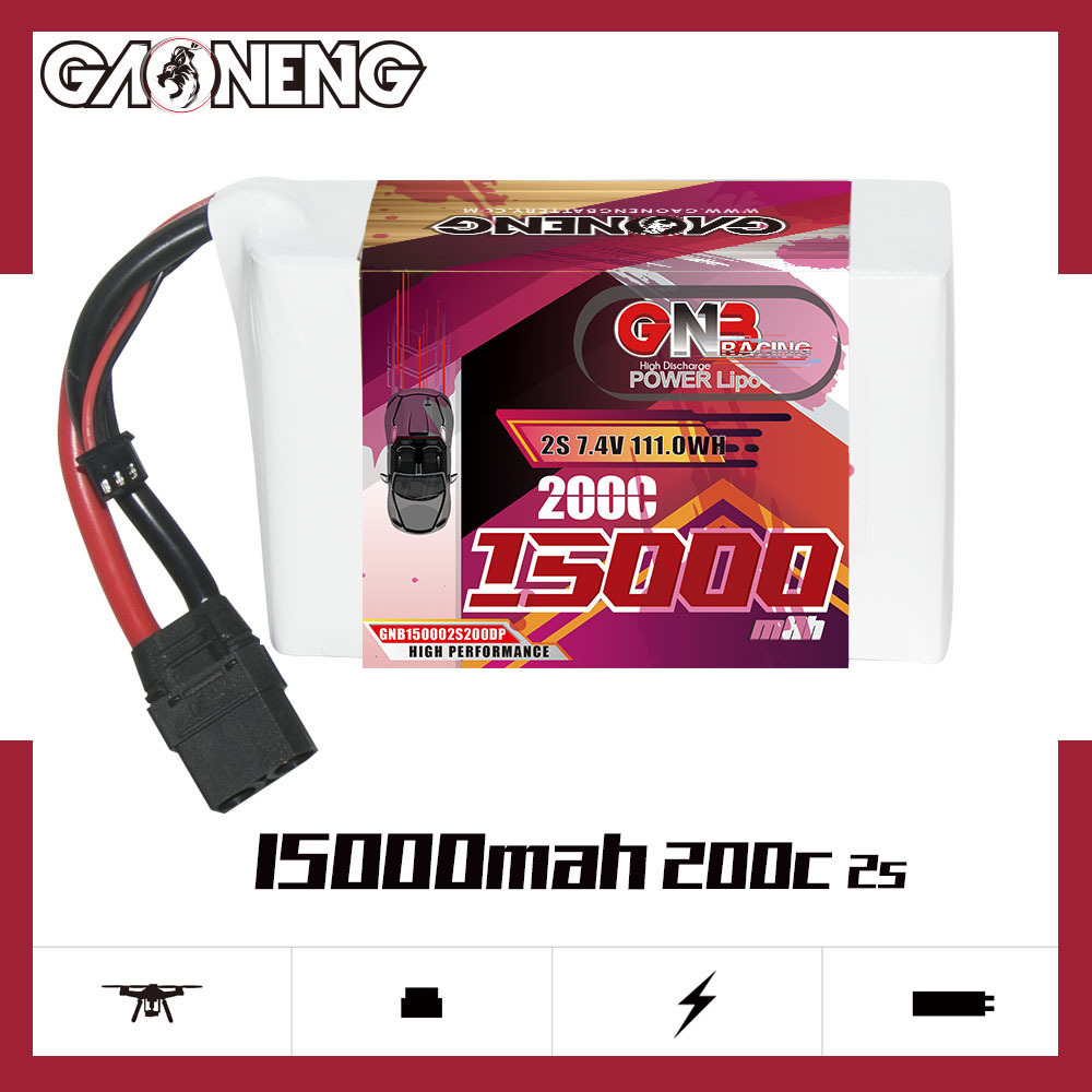 GAONENG GNB 2S 7.4V 15000mAh 15AH 200C LiPo Battery XT90