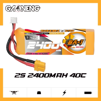 GAONENG GNB BA-1 Series 2S 7.4V 2400mAh 40C LiPo Battery XT60