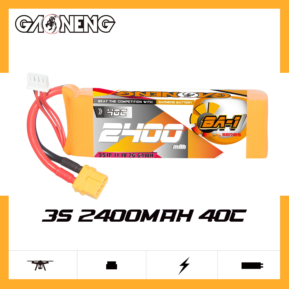 GAONENG GNB BA-1 Series 3S 11.1V 2400mAh 40C LiPo Battery XT60