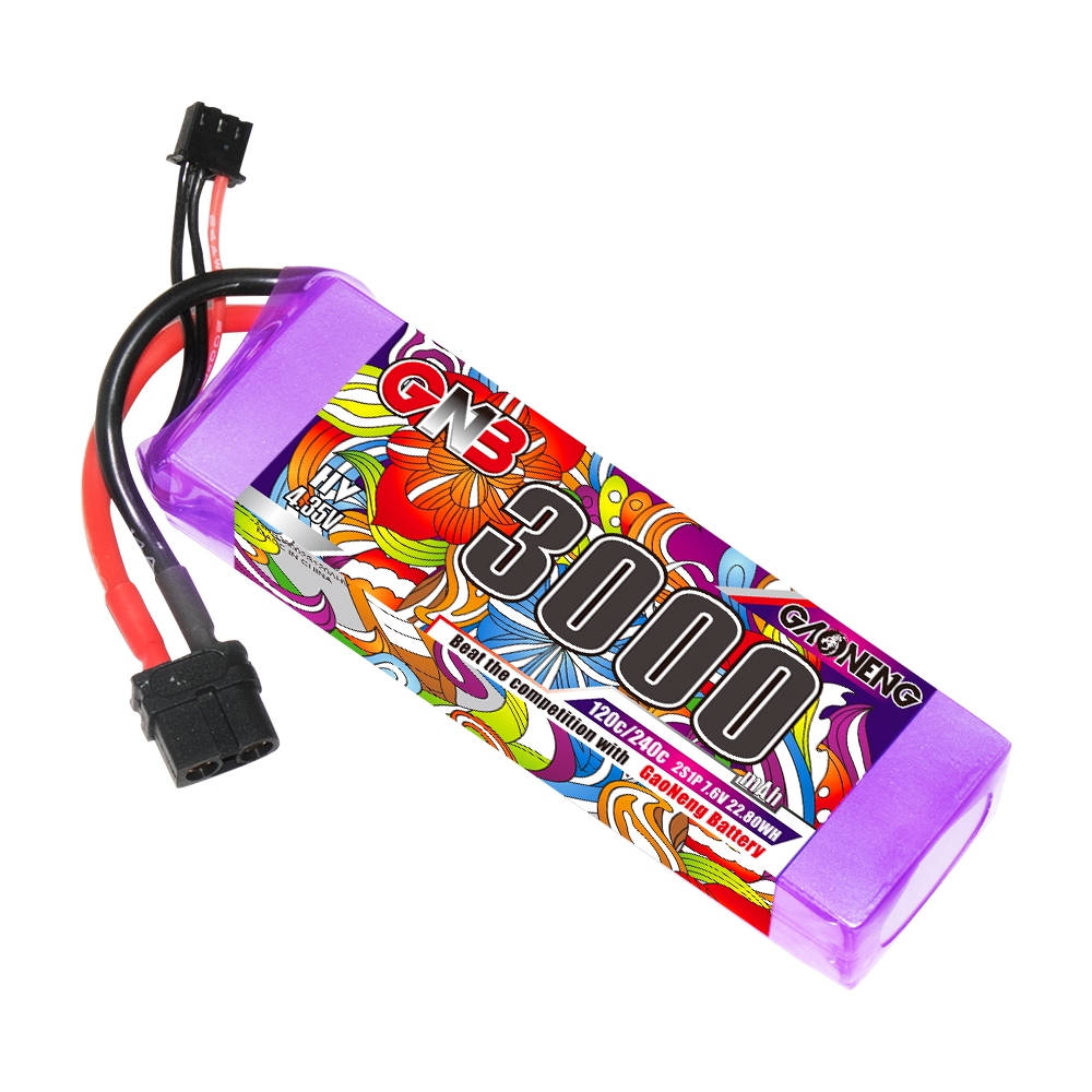 GAONENG GNB LiHV 2S 7.6V 3000mAh 120C LiPo Battery XT60 Connector