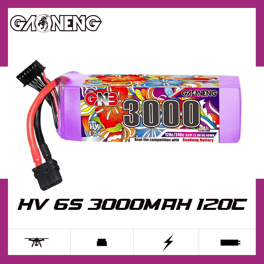 GAONENG GNB LiHV 6S 22.8V 3000mAh 120C XT60 LiPo Battery