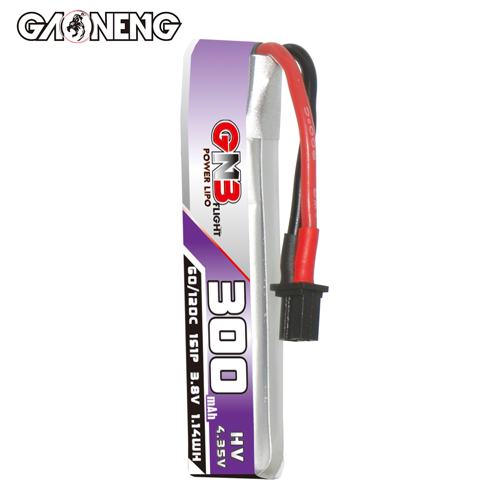 GAONENG GNB LiHV 1S 3.8V 300mAh 60C A30 Cabled LiPo Battery